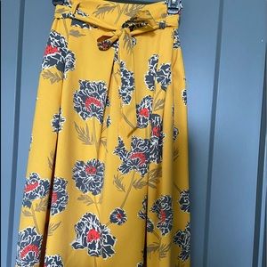 Banana Republic | Yellow Floral Midi Skirt